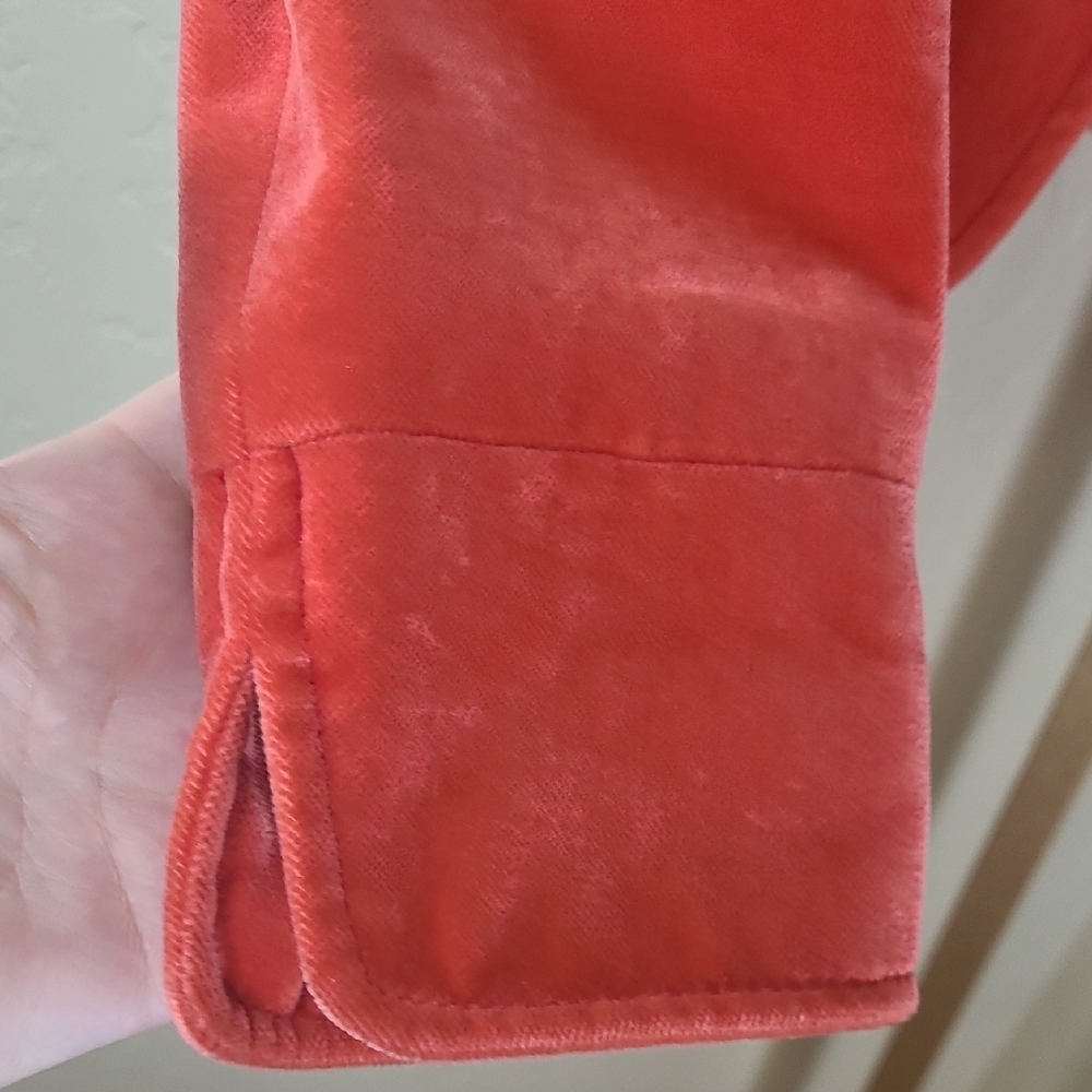 J. Crew 2008 Women's Velvet Dark Coral Red Blazer 100% Cotton - Picture 5 of 16